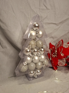Adornos De Navidad Caja De Acetato Con 17 Bolas 3cm