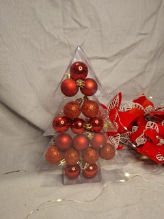 Adornos De Navidad Caja De Acetato Con 17 Bolas 3cm