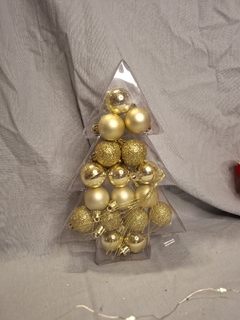 Adornos De Navidad Caja De Acetato Con 17 Bolas 3cm - tienda online