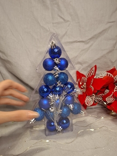 Imagen de Adornos De Navidad Caja De Acetato Con 17 Bolas 3cm