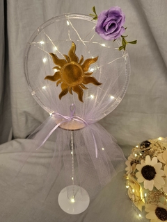 Imagen de centro de mesa tul aplique rapunzel