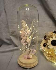 CENTRO DE MESA CUPULA CON MARIPOSAS Y LUZ LED - tienda online