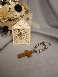 Cajita Calada Con Denario de madera Comunion