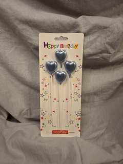 Velitas De Corazones Para Cumpleaños Set X4u