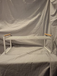 Imagen de ESTANTE DE HIERRO Y MADERA BLANCO GRANDE 42X21X20CM