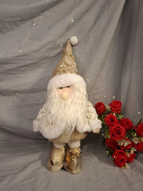 Muñecos navideños felpa dorados