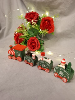 tren navideño de madera - Somos tu Evento