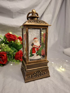 Imagen de Farol Navideño decorativo con luz y nieve brillante