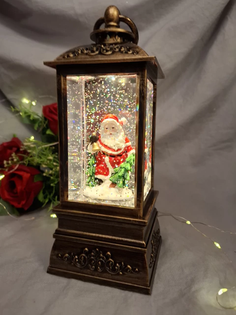 Farol Navideño decorativo con luz y nieve brillante - comprar online