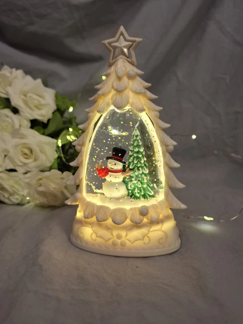 mini arbol navideño con nieve luz y musica - comprar online