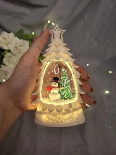 mini arbol navideño con nieve luz y musica en internet