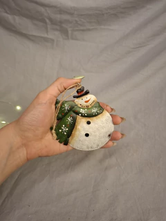 Imagen de colgante navideños de chapa papa noel y muñeco de nieve