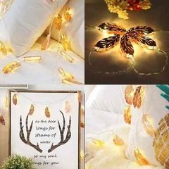 Imagen de Guirnalda Decorativa Luces Led Plumas Metal A Pila