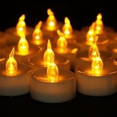 Velita Vela Luz Led Bajita Blanca/ Calida en internet