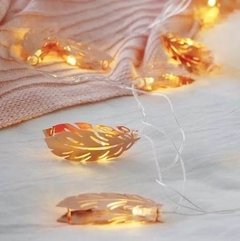 Guirnalda Decorativa Luces Led Plumas Metal A Pila en internet