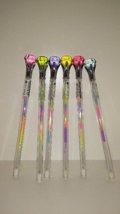 Lapicera Diamante Con Tinta Gel Multicolor Souvenir
