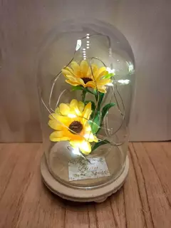souvenir cupula girasoles con luz