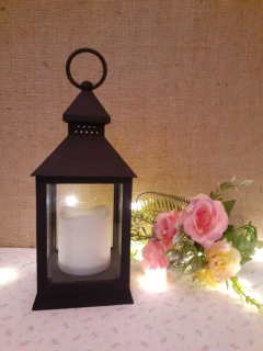 Candelabro Centro De Mesa Farol Vela Luz Led 24cm en internet