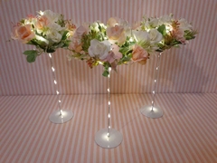 centro de mesa ramo flores y luz led 30cm en internet