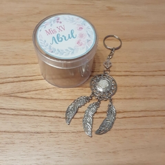 llavero atrapasueños con cajita personalizada