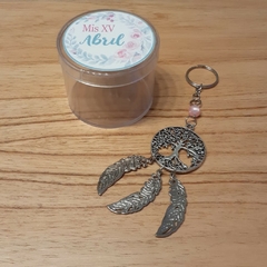 llavero atrapasueños arbol de la vida con cajita personalizada - Somos tu Evento