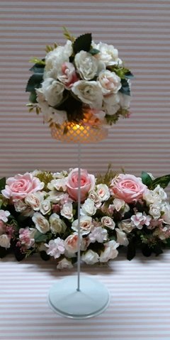 Centro de mesa rejita flores y luz led 45 cm - comprar online