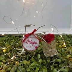 Mini bici dorado plateado souvenir con flores y tarjeta - tienda online