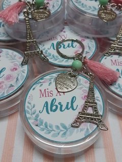 Souvenir llavero torre eiffel con cajita