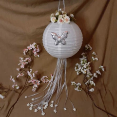 Ceremonia de cintas Esfera de papel con Flores y aplique