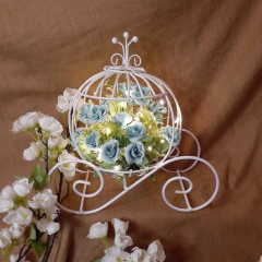 Centro De Mesa Carroza Grande Con Flores y Luces Led 30cm en internet