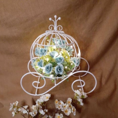 Centro De Mesa Carroza Grande Con Flores y Luces Led 30cm - tienda online