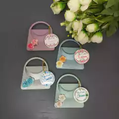 Souvenir espejo carterita con flores