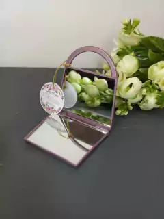 Souvenir espejo carterita con flores - tienda online