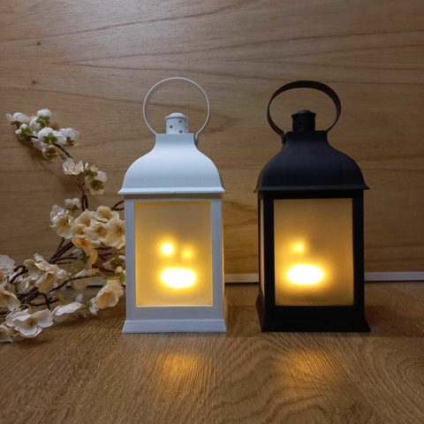 Candelabro Centro De Mesa Farol Vela Luz Led 23 cm