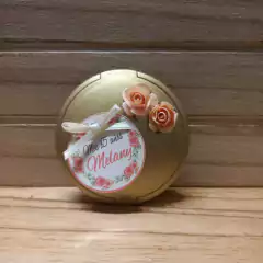 Souvenir espejo redondo con flores