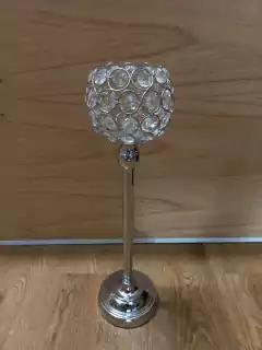 CANDELABRO PRINCESA PORTAVELA CRYSTAL 43X11 CM en internet