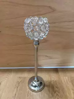 CANDELABRO PRINCESA PORTAVELA CRYSTAL 43X11 CM - Somos tu Evento