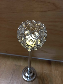 CANDELABRO PRINCESA PORTAVELA CRYSTAL 43X11 CM en internet