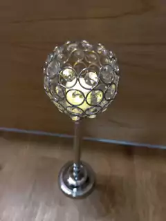 CANDELABRO PRINCESA PORTAVELA CRYSTAL 43X11 CM - tienda online