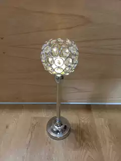CANDELABRO PRINCESA PORTAVELA CRYSTAL 43X11 CM
