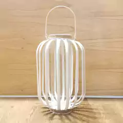FANAL DE METAL CON PORTAVELA DE VIDRIO GRANDE 37,5 CM - comprar online