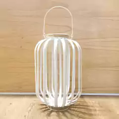 FANAL DE METAL CON PORTAVELA DE VIDRIO GRANDE 37,5 CM