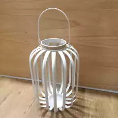 FANAL DE METAL CON PORTAVELA DE VIDRIO GRANDE 37,5 CM - Somos tu Evento