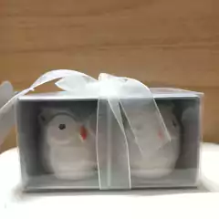 Saleroy pimentero pareja de buhos Souvenir Casamiento Boda - Somos tu Evento