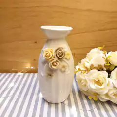 Florero de CERAMICA CON FLORES CHICO