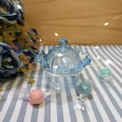 Souvenir Caramelera Corona Mini Plástico - 7 Cm