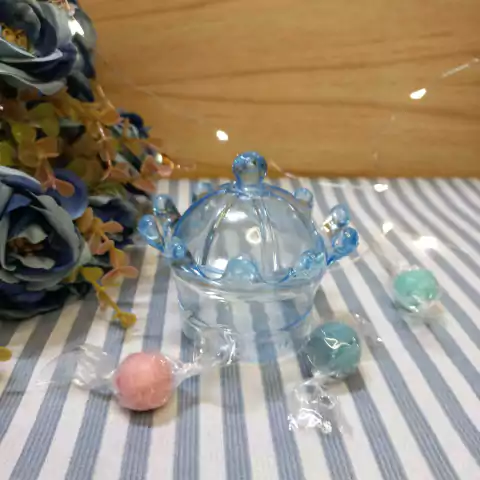 Souvenir Caramelera Corona Mini Plástico - 7 Cm