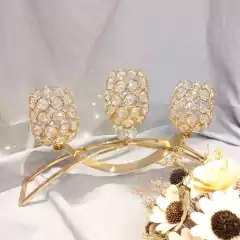 CANDELABRO 3 velas PORTAVELA CRYSTAL 41X21 CM