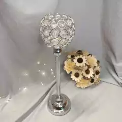 CANDELABRO PRINCESA PORTAVELA CRYSTAL 43X11 CM