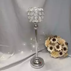 CANDELABRO PRINCESA PORTAVELA CRYSTAL 43X11 CM - tienda online